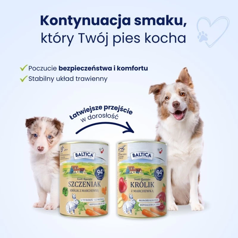 BALTICA regional flavours Puppy conejo con zanahoria - comida húmeda para perros - 400 g