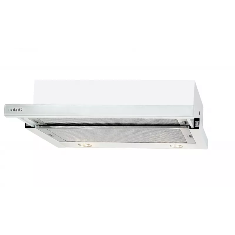 CATA TF 2003 600 GWH campana extractora telescópica, 60 cm, 390 m³/h, LED, clase energética C, cristal blanco