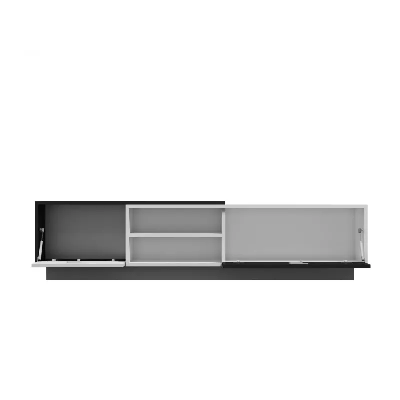 Mueble de TV Cama SIGMA1 180 blanco/negro brillante