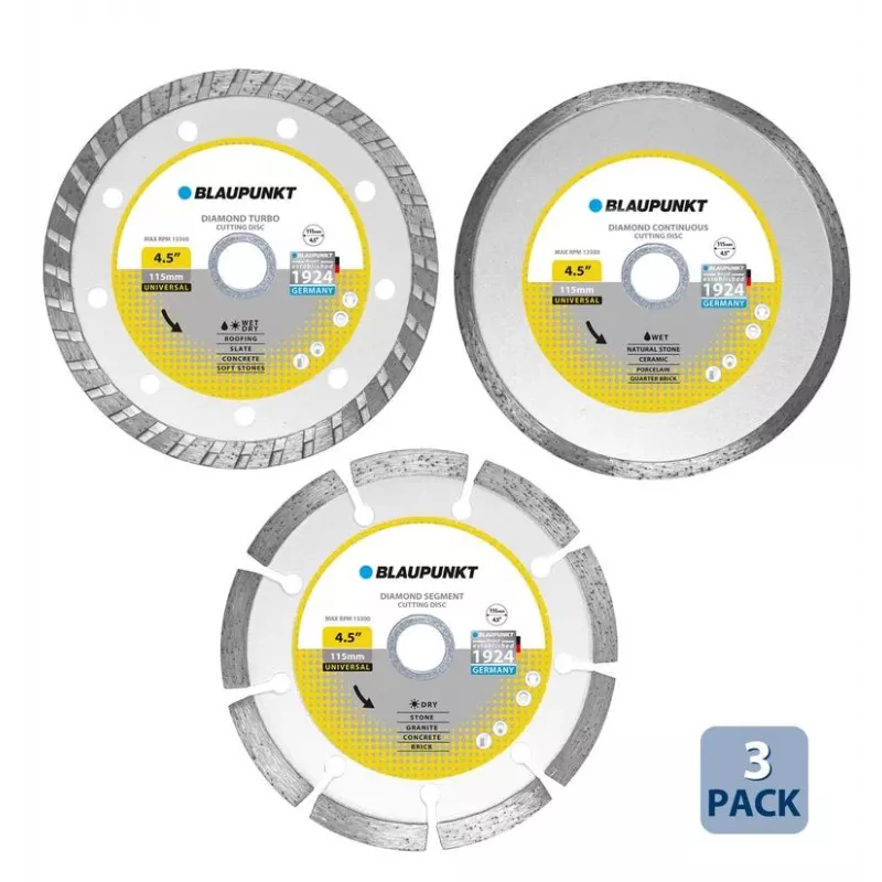 Set de discos de corte/desbaste BLAUPUNKT BP-CW-D4115, 3 uds.