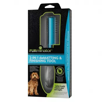 FURminator 2 en 1 - Desenredante y herramienta de estilismo para perros