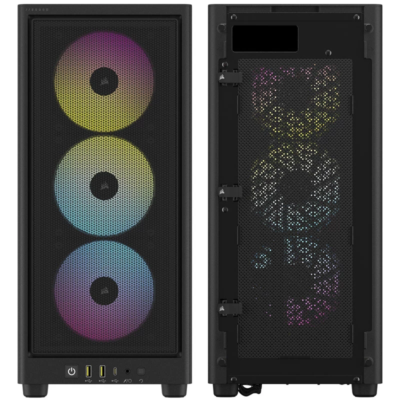 Corsair RGB AIRFLOW Caja de PC 2000D Negro Mini-ITX incluye fuente de alimentación No SFX