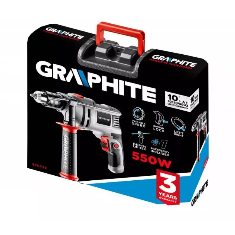 Taladro Graphite 58G725 3000 RPM con llave gris