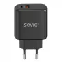 Cargador de pared SAVIO LA-06/B 30 W, USB-A + USB-C, Quick Charge, Power Delivery 3.0, negro