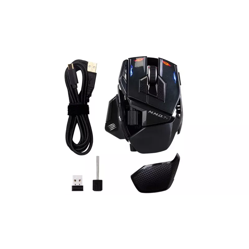 Mad Catz M.M.O. 7+ ratón gaming inalámbrico, negro