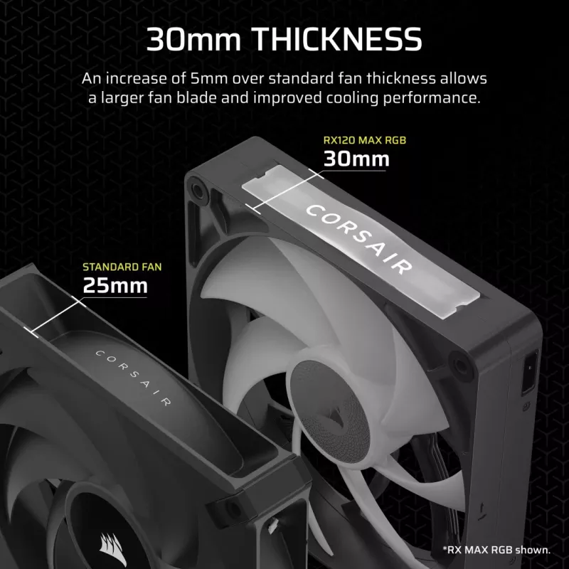 Ventilador de caja Corsair iCUE LINK RX120 MAX ARGB 120mm pack de 3 negro