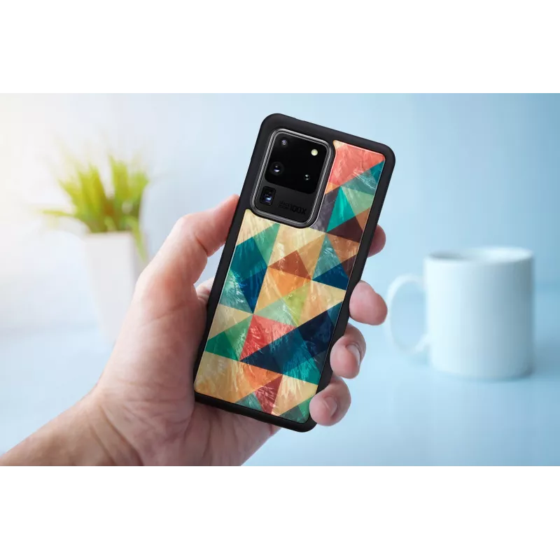Funda protectora iKins para Samsung Galaxy S20 Ultra, Mosaik negro