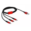 DeLOCK - cable solo para carga - Lightning / USB - USB (M) a Micro-USB tipo B, Lightning, USB-C (M) - 1,0 m - apantallado - negro (85892)