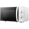 Microondas, volumen 20L, control mecánico, 800W, 5 niveles de potencia, iluminación LED, función descongelar, señal al finalizar el tiempo de cocción, color: blanco