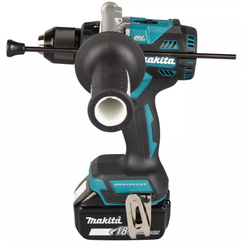 Taladro atornillador de impacto a batería DHP492RTJ, 18V (azul/negro, 2 baterías de litio-ion 5,0Ah, MAKPAC Gr.2)
