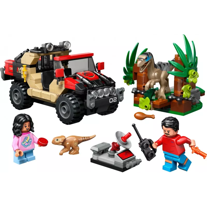 Set de construcción LEGO Jurassic World 76972 Raptor Off-Road Escape, 285 piezas, 2 minifiguras, edad 6+
