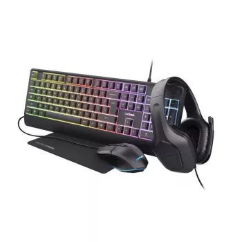 Trust GXT 792 QUADROX Teclado y ratón gaming USB QWERTY US English Negro