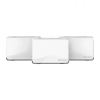 Sistema mesh MERCUSYS Halo H27BE (pack de 3) dual band 2,4/5 GHz Wi‑Fi 6, 3568 Mbit/s en total, 3x puertos LAN, antenas internas, blanco