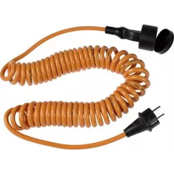 AS Schwabe 70413 cable espiral, extensible 1–5 m, H07BQ-F 3G1,5, 230 V, naranja
