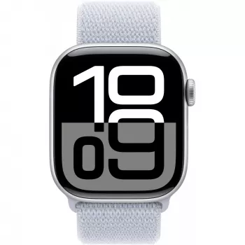 Apple Watch Series 10 Caja de aluminio GPS + Cellular 42 mm Plata Correa Sport Loop Azul cloud