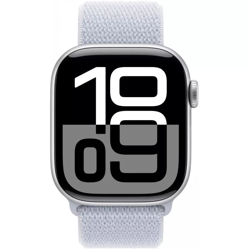 Apple Watch Series 10 Caja de aluminio GPS + Cellular 42 mm Plata Correa Sport Loop Azul cloud