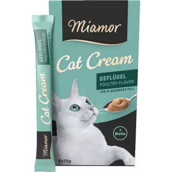 MIAMOR Crema para gatos ave - Snacks para gatos - 6x15g