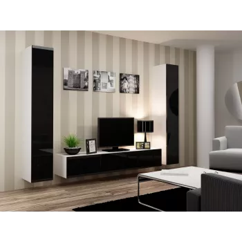 Armario cerrado Cama VIGO '180' 180/40/30 blanco/negro brillo