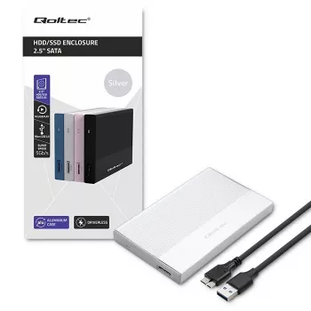 Carcasa para SSD/HDD SATA de 2,5 pulgadas QOLTEC 52278 USB 3.0, compatible hasta 2 TB