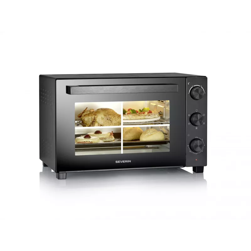 Horno eléctrico de sobremesa independiente SEVERIN TO 2076 — 46 L, 1800 W, independiente, negro, 515×420×365 mm