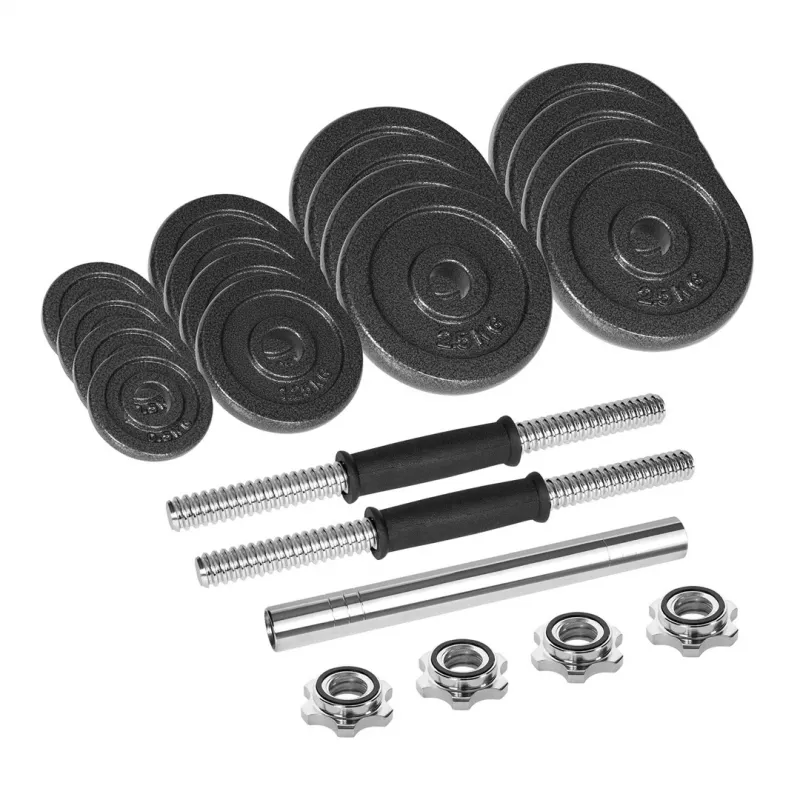 REBEL ACTIVE mancuernas ajustables en maletín 30 kg con barra