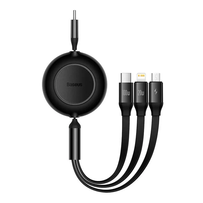 Cable USB Baseus CAMJ010201 1,1 m USB 3.2 Gen 1 USB C Micro USB-A Lightning negro