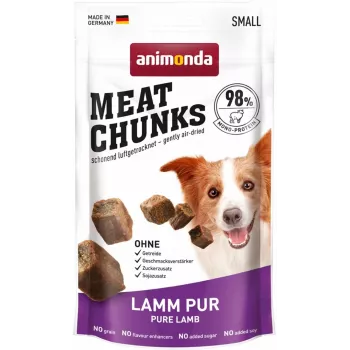 Snacks de entrenamiento para perros animonda Meat Chunks Pure Lamb Adult 60 g, monoproteico, sin azúcar y sin gluten