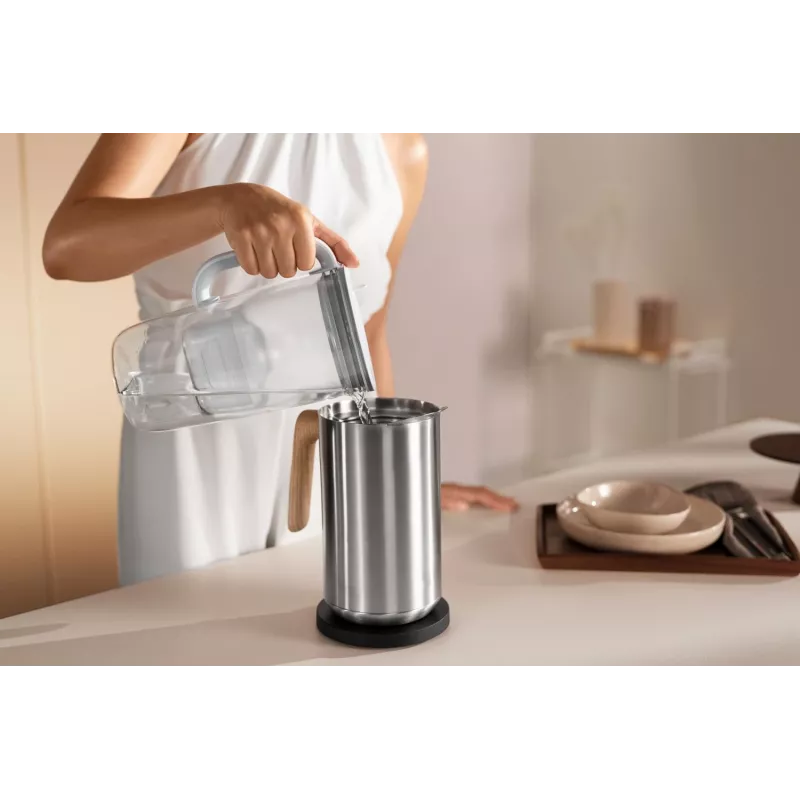 Brita Glass+1 Maxtra Pro Pure Performance jarra filtrante de cristal, 2,5 l totales / 1,5 l filtrados, apta para lavavajillas, gris