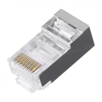 Conector RJ-45 LANBERG PLS-5000EZ, Cat5e, F/UTP (FTP), gris, 100 uds.