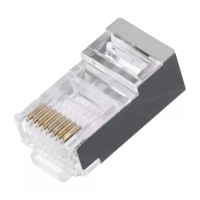Conector RJ-45 LANBERG PLS-5000EZ, Cat5e, F/UTP (FTP), gris, 100 uds.
