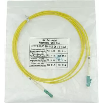 Cable de parcheo de fibra óptica BlueOptics SFP2121BU0.5MM 0,5 m LC, monomodo G.657.A1, cubierta amarilla