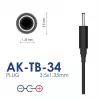Fuente de alimentación universal Akyga AK-TB-34, 5 V, 2 A, 10 W, 3,5 x 1,35 mm, 1,5 m
