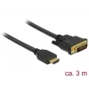 Adaptador de cable de vídeo DeLOCK 85655 3 m HDMI Type-A DVI negro