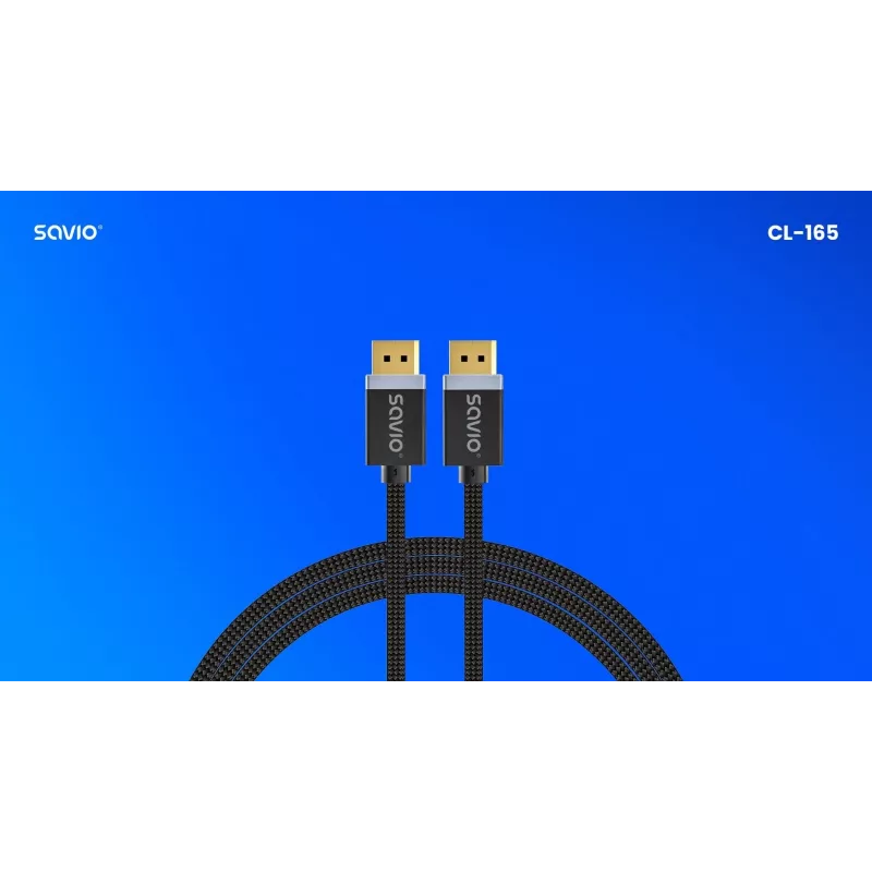 Cable DisplayPort Savio CL-165 1 m Negro