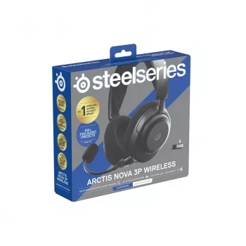 Auriculares STEELSERIES Arctis Nova 3P Wireless Bluetooth circumaurales con banda para la cabeza, 20–22000 Hz, 260 g, negro