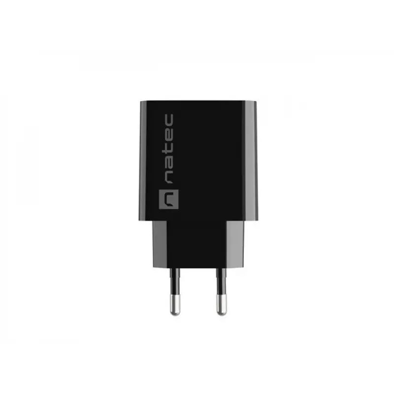 Natec Ribera NUC-2058 cargador de pared, 18 W, 1x USB-A, hasta 3 A, Quick Charge 3.0, Samsung AFC, Huawei FCP/SCP, negro