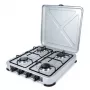 PROMIS KG400 cocina de gas de cuatro fuegos, acabado plata