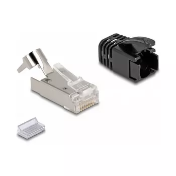 Conectores modulares RJ45 DeLOCK Cat.8.1 set de 25 uds. con alivio de tracción