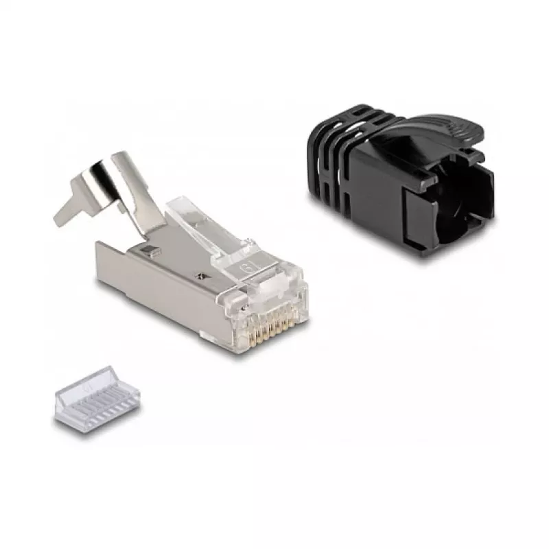 Conectores modulares RJ45 DeLOCK Cat.8.1 set de 25 uds. con alivio de tracción