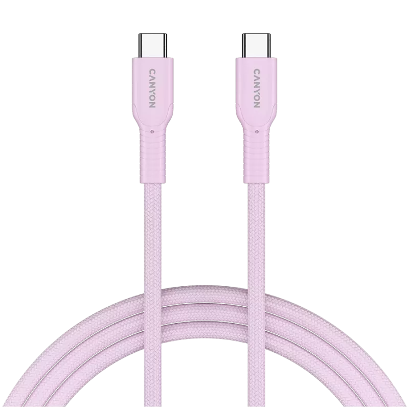 CANYON Cable OnWire 60CL C-C 60W COLOR trenzado 1m rosa