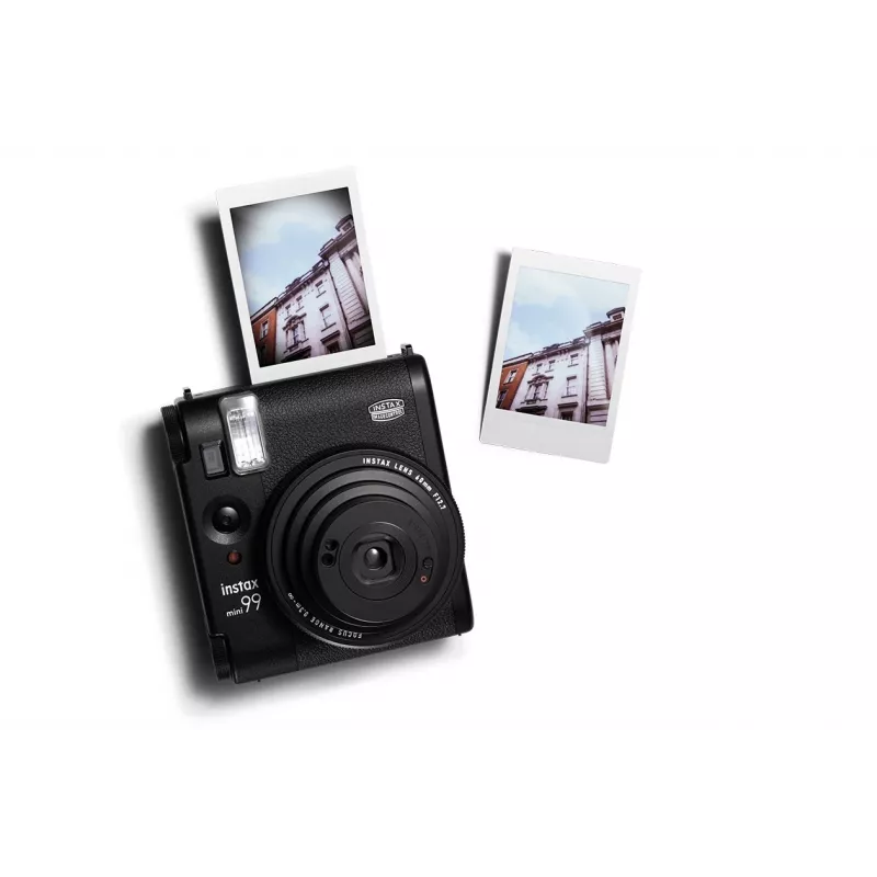 Cámara instantánea Fujifilm Instax Mini 99 negra — imagen 62×46 mm, película 86×54 mm, distancia focal 60 mm
