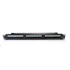 Digitus DN-91524U-EC panel de parcheo de 19" y 24 puertos Cat5e U/UTP, 1U, con soporte para cables, negro