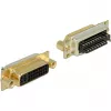 DVI 24+5 conector hembra, versión para soldar, conector macho plateado