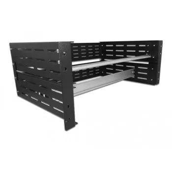Delock kit de montaje en carril DIN - montaje en rack - negro - 4U - 48,3 cm (19