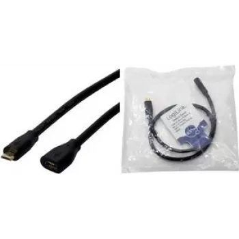 Logilink - Cable de extensión USB - Micro-USB Type-B (conector macho) a Micro-USB Type-B (conector hembra) - USB 2.0 - 2 m - negro (CU0123)