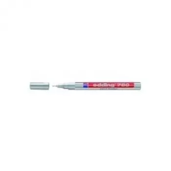 Rotulador permanente punta fina Edding 780 plata