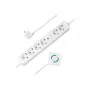Extensión de alimentación LogiLink LPS271 1.5m 6 Tomas de CA Interior Blanco