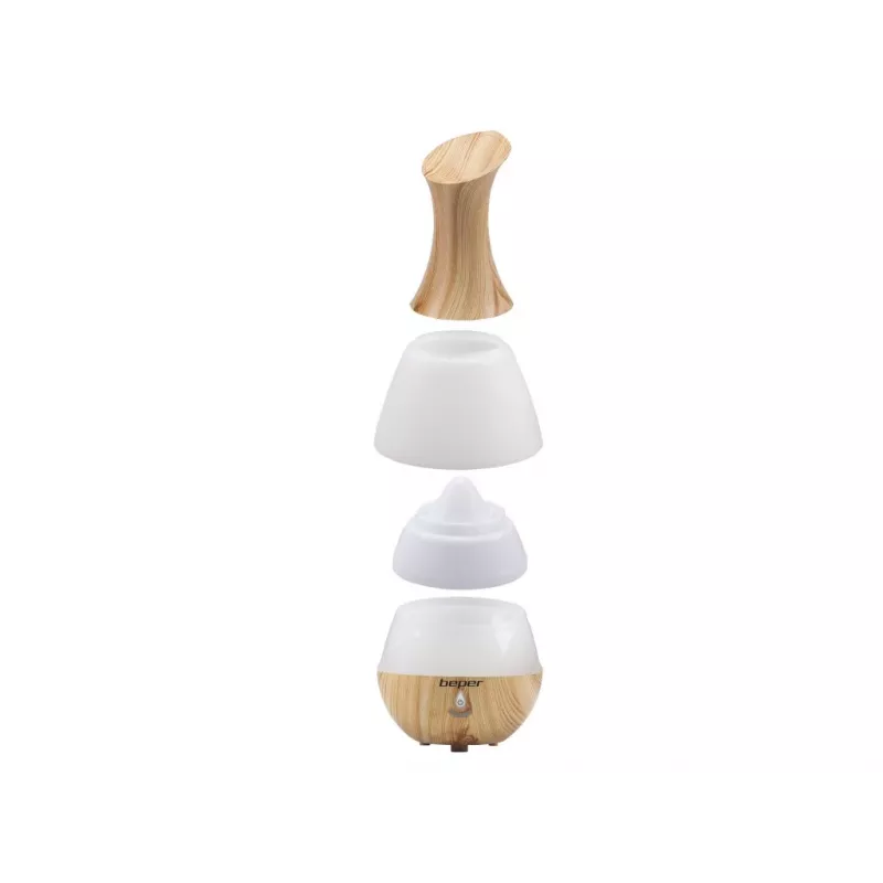 Beper 70.405 difusor de aromas ultrasónico, 235 ml, luz LED de 7 colores, 4 W, apagado automático