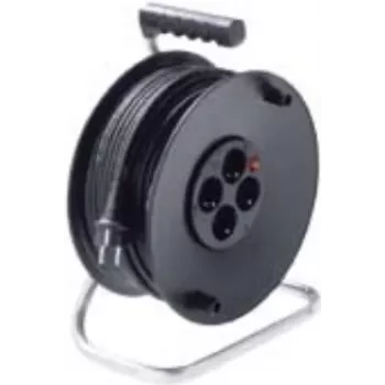 Cable alargador de corriente Bachmann 395.181 50 m 4 tomas de corriente AC Negro