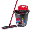 Fregona VILEDA Ultramax BOX 177453 con cabezal de microfibra recargable, cubo escurridor, 3 paños lavables, negro